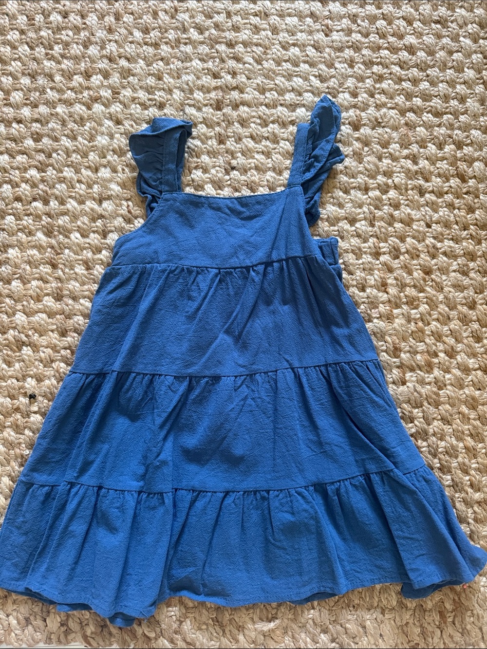 Girls Blue Ruffled Tiered Sundress